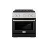 ZLINE 30 In. 4.2 Cu. Ft. Paramount Gas Range With 4 Burner DuoPro™ Cooktop And Convection Gas Oven In Satin Stainless Steel With Black Matte Door (PSGRS-BLM-30)(Zline 30 Paramount Gas Range Duopro Satin Stainless Steel Black Matte Psgrs Blm 30)