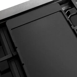 ZLINE 48 In. 6.7 Cu. Ft. Paramount Gas Range With 8 Burner DuoPro™ Cooktop And Dual Ovens In Satin Stainless Steel With Black Matte Doors (PSGRS-BLM-48)(Zline 48 Paramount Gas Range Duopro Satin Stainless Steel Black Matte Psgrs Blm 48) -Induction Cooktop Store zline professional satin stainless steel gas range duopro cooktop PSGRS BLM 48 reversable griddle SR GRNS detail flat