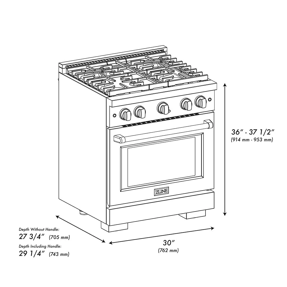 ZLINE 30 In. 4.2 Cu. Ft. Paramount Gas Range With 4 Burner DuoPro™ Cooktop And Convection Gas Oven In Satin Stainless Steel With White Matte Door (PSGRS-WM-30)(Zline 30 Paramount Gas Range Duopro Satin Stainless Steel White Matte Psgrs Wm 30) 13 ZLINE 30 In. 4.2 Cu. Ft. Paramount Gas Range With 4 Burner DuoPro™ Cooktop And Convection Gas Oven In Satin Stainless Steel With White Matte Door (PSGRS-WM-30)(Zline 30 Paramount Gas Range Duopro Satin Stainless Steel White Matte Psgrs Wm 30) - Image 13