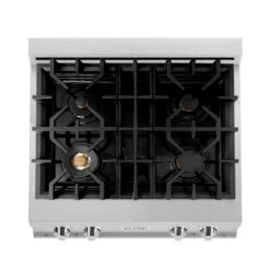 ZLINE 30 In. Legacy Gas Rangetop With 4 Brass Burners And Porcelain Cooktop In Satin Stainless Steel (RTS-BR-30)(Zline 30 Legacy Gas Rangetop Satin Stainless Steel Brass Burners Rts Br 30) 12 ZLINE 30 In. Legacy Gas Rangetop With 4 Brass Burners And Porcelain Cooktop In Satin Stainless Steel (RTS-BR-30)(Zline 30 Legacy Gas Rangetop Satin Stainless Steel Brass Burners Rts Br 30) -Induction Cooktop Store zline professional satin stainless steel gas rangetop RTS BR 30 down