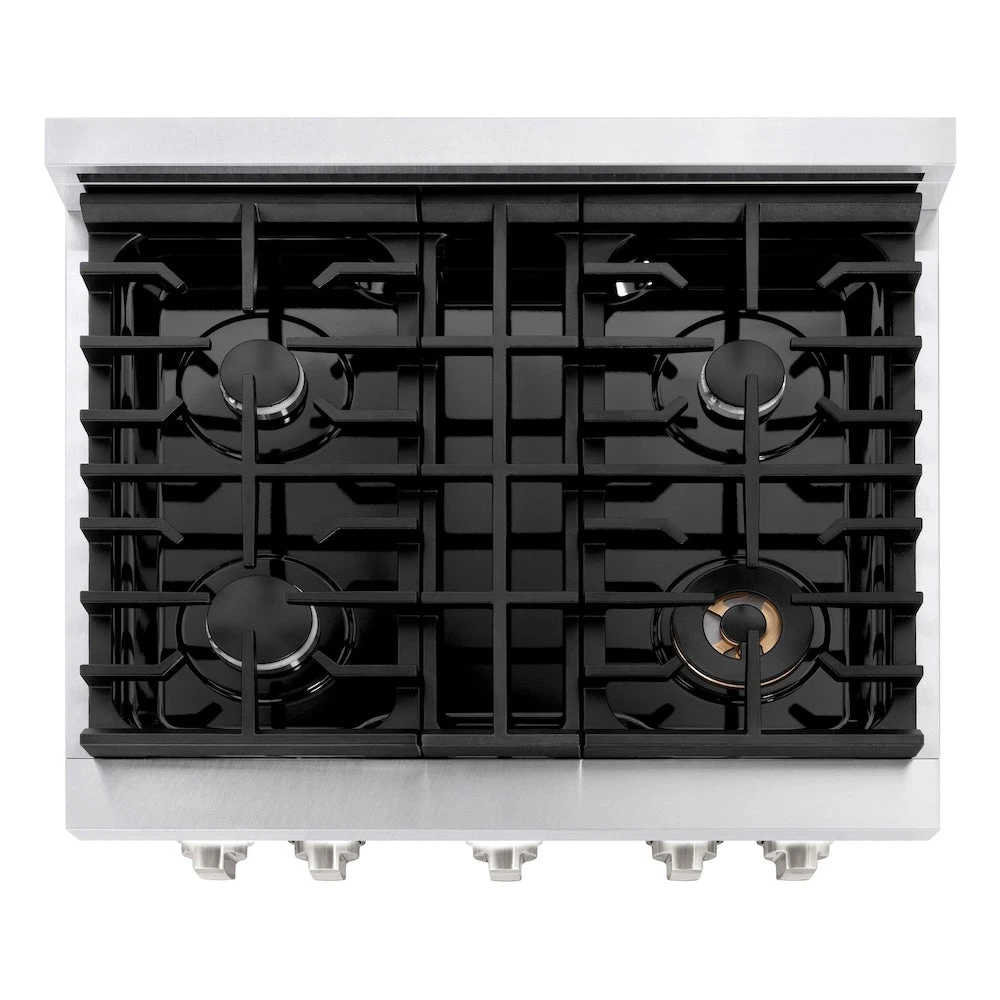 ZLINE 30 In. 4.2 Cu. Ft. Paramount Gas Range With 4 Burner Cooktop And Convection Gas Oven In Satin Stainless Steel With White Matte Door (SGRS-WM-30)(Zline 30 Paramount Gas Range Satin Stainless Steel White Matte Sgrs Wm 30) 8 ZLINE 30 In. 4.2 Cu. Ft. Paramount Gas Range With 4 Burner Cooktop And Convection Gas Oven In Satin Stainless Steel With White Matte Door (SGRS-WM-30)(Zline 30 Paramount Gas Range Satin Stainless Steel White Matte Sgrs Wm 30) - Image 8