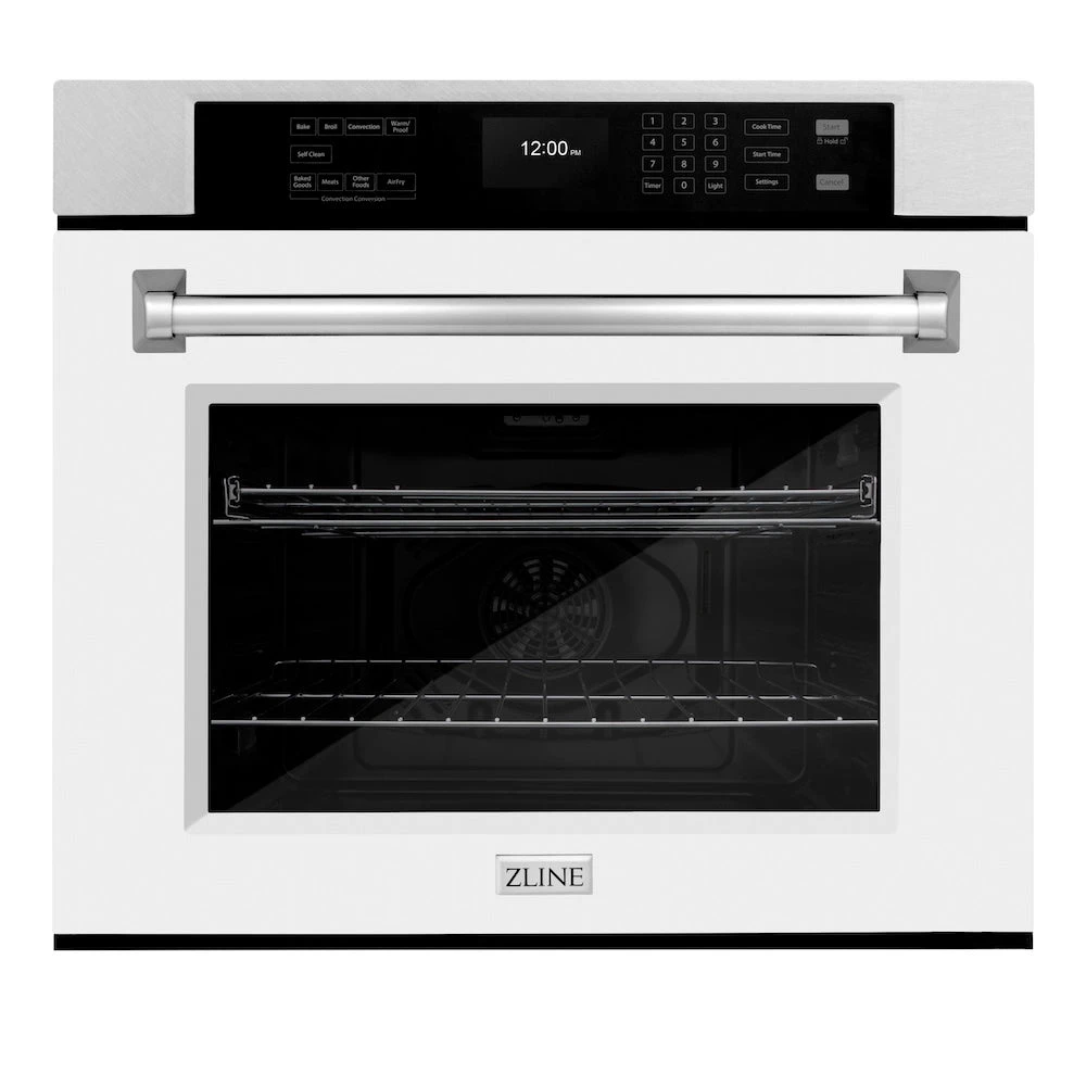 ZLINE 30 In. Professional True Convection Single Wall Oven With Air Fry And Self Clean In Satin Stainless Steel With White Matte Door (WASS-WM-30)(Zline 30 Wall Oven Satin Stainless Steel White Matte Wass Wm 30) 4 ZLINE 30 In. Professional True Convection Single Wall Oven With Air Fry And Self Clean In Satin Stainless Steel With White Matte Door (WASS-WM-30)(Zline 30 Wall Oven Satin Stainless Steel White Matte Wass Wm 30) - Image 4