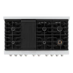 ZLINE 48 In. 6.7 Cu. Ft. Paramount Double Oven Gas Range With 8 Burner Cooktop In Stainless Steel With Black Matte Doors (SGR-BLM-48)(Zline 48 Paramount Gas Range Stainless Steel Black Matte Sgr Blm 48) 15 ZLINE 48 In. 6.7 Cu. Ft. Paramount Double Oven Gas Range With 8 Burner Cooktop In Stainless Steel With Black Matte Doors (SGR-BLM-48)(Zline 48 Paramount Gas Range Stainless Steel Black Matte Sgr Blm 48) -Induction Cooktop Store zline professional stainless steel black matte gas range SGR BLM 48 top down