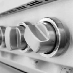 ZLINE 36 In. 4.6 Cu. Ft. Legacy Induction Range With 5 Element Cooktop And Electric Oven In Stainless Steel And Black Matte Door (RAIND-BLM-36)(Zline 36 Induction Range Stainless Steel Black Matte Raind Blm 36) -Induction Cooktop Store zline professional stainless steel black matte induction range RAIND BLM 36 detail knob on