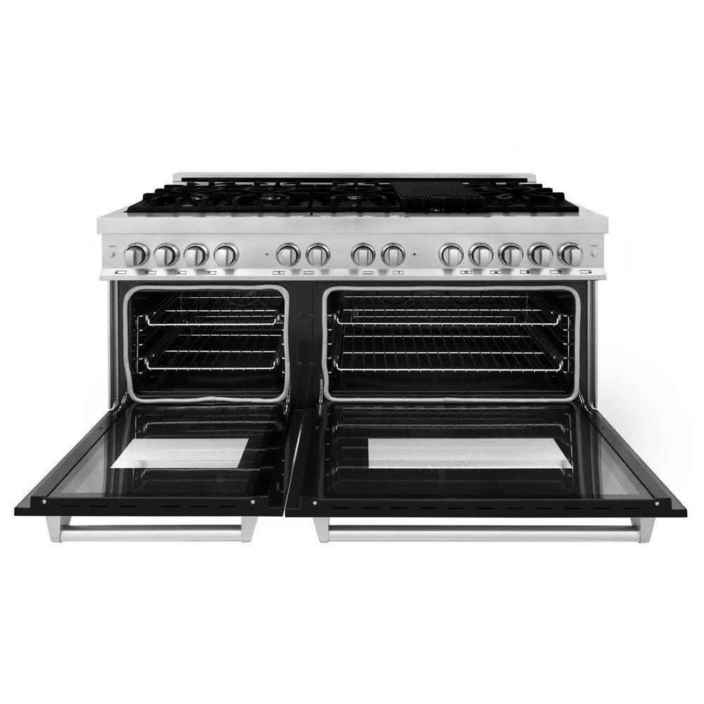 ZLINE 60 In. 7.4 Cu. Ft. Legacy Dual Fuel Range With 9 Burner Gas Cooktop And 2 Electric Convection Ovens In Stainless Steel And Black Matte Doors (RA-BLM-60)(Zline 60 Legacy Dual Fuel Range Stainless Steel Black Matte Ra Blm 60) 12 ZLINE 60 In. 7.4 Cu. Ft. Legacy Dual Fuel Range With 9 Burner Gas Cooktop And 2 Electric Convection Ovens In Stainless Steel And Black Matte Doors (RA-BLM-60)(Zline 60 Legacy Dual Fuel Range Stainless Steel Black Matte Ra Blm 60) - Image 12