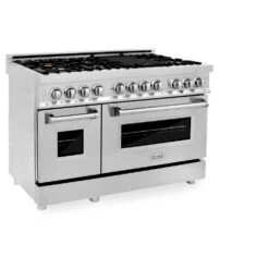 ZLINE 48 In. 6.0 Cu. Ft. Legacy Dual Fuel Range With Gas Cooktop And 2 Electric Ovens In Stainless Steel With Brass Burners (RA-BR-48)(Zline 48 Legacy Dual Fuel Range Stainless Steel Brass Burners Ra Br 48) -Induction Cooktop Store zline professional stainless steel dual fuel range RA BR 48 main 45ef67d7 148d 4699 804e 38b64d48545b