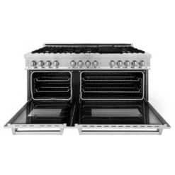 ZLINE 60 In. 7.4 Cu. Ft. Legacy Dual Fuel Range With Gas Cooktop And 2 Electric Convection Ovens In Stainless Steel With 8 Brass Burners (RA-BR-60)(Zline 60 Legacy Dual Fuel Range Stainless Steel Brass Burners Ra Br 60) 33 ZLINE 60 In. 7.4 Cu. Ft. Legacy Dual Fuel Range With Gas Cooktop And 2 Electric Convection Ovens In Stainless Steel With 8 Brass Burners (RA-BR-60)(Zline 60 Legacy Dual Fuel Range Stainless Steel Brass Burners Ra Br 60) -Induction Cooktop Store zline professional stainless steel dual fuel range RA BR 60 front open 2 4d0dc85d 0b90 4b95 a22e cd44e59f32a2