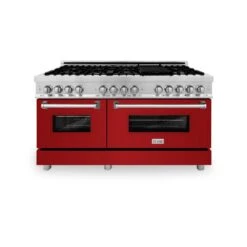 ZLINE 60 In. 7.4 Cu. Ft. Legacy Dual Fuel Range With 9 Burner Gas Cooktop And 2 Electric Convection Ovens In Stainless Steel And Red Gloss Doors (RA-RG-60)(Zline 60 Legacy Dual Fuel Range Stainless Steel Red Gloss Ra Rg 60) 16 ZLINE 60 In. 7.4 Cu. Ft. Legacy Dual Fuel Range With 9 Burner Gas Cooktop And 2 Electric Convection Ovens In Stainless Steel And Red Gloss Doors (RA-RG-60)(Zline 60 Legacy Dual Fuel Range Stainless Steel Red Gloss Ra Rg 60) -Induction Cooktop Store zline professional stainless steel dual fuel range RA RG 60 front d8e1a130 9e6a 4b72 a79f 0955d4214a2c