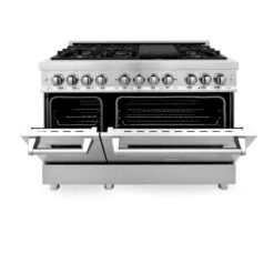 ZLINE 48 In. 6.0 Cu. Ft. Legacy Dual Fuel Range With 7 Burner Gas Cooktop And 2 Electric Ovens In Stainless Steel (RA48)(Zline 48 Legacy Dual Fuel Range Stainless Steel Ra48) -Induction Cooktop Store zline professional stainless steel dual fuel range RA48 front half open d40ebe15 7950 459f a4ca 31e8f7befc0e