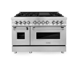 ZLINE 48 In. 6.0 Cu. Ft. Legacy Dual Fuel Range With 7 Burner Gas Cooktop And 2 Electric Ovens In Stainless Steel (RA48)(Zline 48 Legacy Dual Fuel Range Stainless Steel Ra48) -Induction Cooktop Store zline professional stainless steel dual fuel range RA48 front 01239bfc b3fb 40ae 8a98 0b13ffa2dc96