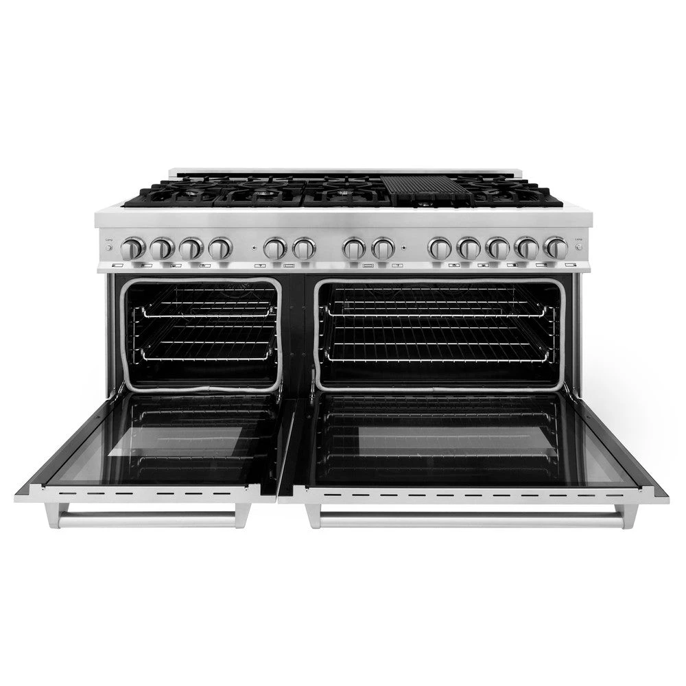 ZLINE 60 In. 7.4 Cu. Ft. Legacy Dual Fuel Range With 9 Burner Gas Cooktop And 2 Electric Convection Ovens In Stainless Steel (RA60)(Zline 60 Legacy Dual Fuel Range Stainless Steel Ra60) 4 ZLINE 60 In. 7.4 Cu. Ft. Legacy Dual Fuel Range With 9 Burner Gas Cooktop And 2 Electric Convection Ovens In Stainless Steel (RA60)(Zline 60 Legacy Dual Fuel Range Stainless Steel Ra60) - Image 4