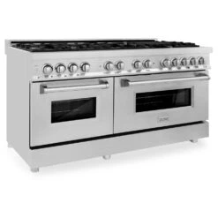 ZLINE 60 In. 7.4 Cu. Ft. Legacy Dual Fuel Range With 9 Burner Gas Cooktop And 2 Electric Convection Ovens In Stainless Steel (RA60)(Zline 60 Legacy Dual Fuel Range Stainless Steel Ra60)