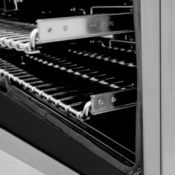 ZLINE Autograph Edition 60 In. 7.4 Cu. Ft. Legacy Dual Fuel Range With 9 Burner Gas Cooktop And 2 Electric Convection Ovens In Stainless Steel And Matte Black Accents (RAZ-60-MB)(Zline Autograph Edition 60 Legacy Dual Fuel Range Stainless Steel Matte Black Raz 60 Mb) -Induction Cooktop Store zline professional stainless steel dual fuel range RAZ 60 MB detail racks side 1