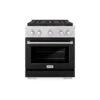 ZLINE 30 In. 4.2 Cu. Ft. Paramount Dual Fuel Range With 4 Burner DuoPro™ Cooktop And Electric Convection Oven With Black Matte Door (PSDR-BLM-30)(Zline 30 Paramount Dual Fuel Range Duopro Stainless Steel Black Matte Psdr Blm 30)
