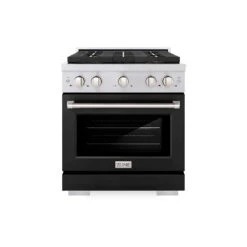 ZLINE 30 In. 4.2 Cu. Ft. Paramount Dual Fuel Range With 4 Burner DuoPro™ Cooktop And Electric Convection Oven With Black Matte Door (PSDR-BLM-30)(Zline 30 Paramount Dual Fuel Range Duopro Stainless Steel Black Matte Psdr Blm 30)