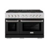ZLINE 48 In. 6.7 Cu. Ft. Paramount Dual Fuel Range With 8 Burner DuoPro™ Cooktop And Dual Ovens With Black Matte Doors (PSDR-BLM-48)(Zline 48 Paramount Dual Fuel Range Duopro Stainless Steel Black Matte Psdr Blm 48)
