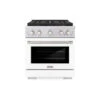 ZLINE 30 In. 4.2 Cu. Ft. Paramount Dual Fuel Range With 4 Burner DuoPro™ Cooktop And Electric Convection Oven With White Matte Door (PSDR-WM-30)(Zline 30 Paramount Dual Fuel Range Duopro Stainless Steel White Matte Psdr Wm 30)