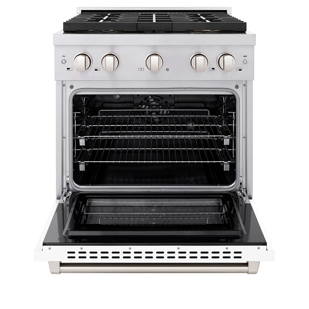 ZLINE 30 In. 4.2 Cu. Ft. Paramount Dual Fuel Range With 4 Burner DuoPro™ Cooktop And Electric Convection Oven With White Matte Door (PSDR-WM-30)(Zline 30 Paramount Dual Fuel Range Duopro Stainless Steel White Matte Psdr Wm 30) 4 ZLINE 30 In. 4.2 Cu. Ft. Paramount Dual Fuel Range With 4 Burner DuoPro™ Cooktop And Electric Convection Oven With White Matte Door (PSDR-WM-30)(Zline 30 Paramount Dual Fuel Range Duopro Stainless Steel White Matte Psdr Wm 30) - Image 4