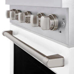 ZLINE 30 In. 4.2 Cu. Ft. Paramount Dual Fuel Range With 4 Burner DuoPro™ Cooktop And Electric Convection Oven With White Matte Door (PSDR-WM-30)(Zline 30 Paramount Dual Fuel Range Duopro Stainless Steel White Matte Psdr Wm 30) 28 ZLINE 30 In. 4.2 Cu. Ft. Paramount Dual Fuel Range With 4 Burner DuoPro™ Cooktop And Electric Convection Oven With White Matte Door (PSDR-WM-30)(Zline 30 Paramount Dual Fuel Range Duopro Stainless Steel White Matte Psdr Wm 30) -Induction Cooktop Store zline professional stainless steel dual fuel range duopro cooktop PSDR WM 30 knob detail