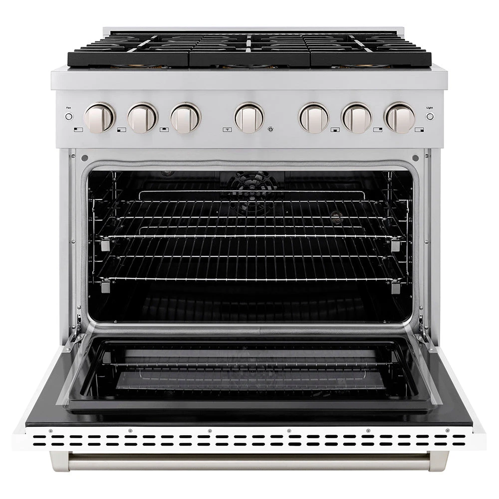 ZLINE 36 In. 5.2 Cu. Ft. Paramount Dual Fuel Range With 6 Burner DuoPro™ Cooktop And Electric Convection Oven With White Matte Door (PSDR-WM-36)(Zline 36 Paramount Dual Fuel Range Duopro Stainless Steel White Matte Psdr Wm 36) 4 ZLINE 36 In. 5.2 Cu. Ft. Paramount Dual Fuel Range With 6 Burner DuoPro™ Cooktop And Electric Convection Oven With White Matte Door (PSDR-WM-36)(Zline 36 Paramount Dual Fuel Range Duopro Stainless Steel White Matte Psdr Wm 36) - Image 4