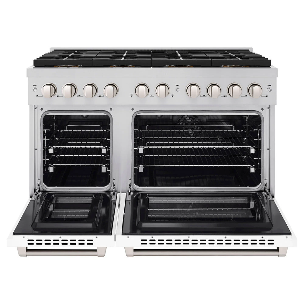 ZLINE 48 In. 6.7 Cu. Ft. Paramount Dual Fuel Range With 8 Burner DuoPro™ Cooktop And Dual Ovens With White Matte Doors (PSDR-WM-48)(Zline 48 Paramount Dual Fuel Range Duopro Stainless Steel White Matte Psdr Wm 48) 4 ZLINE 48 In. 6.7 Cu. Ft. Paramount Dual Fuel Range With 8 Burner DuoPro™ Cooktop And Dual Ovens With White Matte Doors (PSDR-WM-48)(Zline 48 Paramount Dual Fuel Range Duopro Stainless Steel White Matte Psdr Wm 48) - Image 4