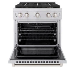 ZLINE 30 In. 4.2 Cu. Ft. Paramount Dual Fuel Range With 4 Burner DuoPro™ Cooktop And Electric Convection Oven In Stainless Steel (PSDR30)(Zline 30 Paramount Dual Fuel Range Duopro Stainless Steel Psdr30) -Induction Cooktop Store zline professional stainless steel dual fuel range duopro cooktop PSDR30 front open