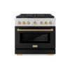 ZLINE Autograph Edition 36 In. 5.2 Cu. Ft. Paramount Dual Fuel Range With 6 Burner DuoPro™ Cooktop And Electric Convection Oven With Black Matte Door And Champagne Bronze Accents (PSDRZ-BLM-36-CB)(Zline Autograph Edition 36 Paramount Dual Fuel Range Duopro Stainless Steel Black Matte Champagne Bronze Psdrz Blm 36 Cb)