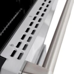 ZLINE 48 In. 6.7 Cu. Ft. Paramount Double Oven Gas Range In Stainless Steel With 8 Brass Burners (SGR-BR-48)(Zline 48 Paramount Gas Range Stainless Steel Brass Burners Sgr Br 48) -Induction Cooktop Store zline professional stainless steel gas range SGR BR 48 door detailcopy