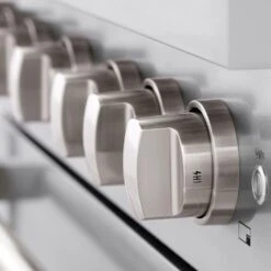 ZLINE 48 In. 6.7 Cu. Ft. Paramount Double Oven Gas Range In Stainless Steel With 8 Brass Burners (SGR-BR-48)(Zline 48 Paramount Gas Range Stainless Steel Brass Burners Sgr Br 48) -Induction Cooktop Store zline professional stainless steel gas range SGR BR 48 knob detailcopy