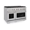 ZLINE 48 In. 6.7 Cu. Ft. Paramount Double Oven Gas Range In Stainless Steel With 8 Brass Burners (SGR-BR-48)(Zline 48 Paramount Gas Range Stainless Steel Brass Burners Sgr Br 48)