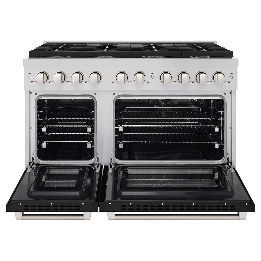 ZLINE 48 In. 6.7 Cu. Ft. Paramount Gas Range With 8 Burner DuoPro™ Cooktop And Dual Ovens With Black Matte Doors (PSGR-BLM-48)(Zline 48 Paramount Gas Range Duopro Stainless Steel Black Matte Psgr Blm 48) 4 ZLINE 48 In. 6.7 Cu. Ft. Paramount Gas Range With 8 Burner DuoPro™ Cooktop And Dual Ovens With Black Matte Doors (PSGR-BLM-48)(Zline 48 Paramount Gas Range Duopro Stainless Steel Black Matte Psgr Blm 48) - Image 4