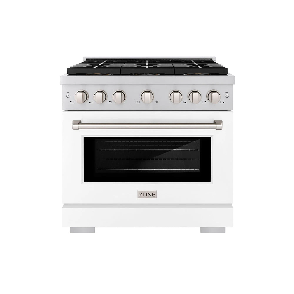 ZLINE 36 In. 5.2 Cu. Ft. Paramount Gas Range With 6 Burner DuoPro™ Cooktop And Convection Gas Oven With White Matte Door (PSGR-WM-36)(Zline 36 Paramount Gas Range Duopro Stainless Steel White Matte Psgr Wm 36) 1 ZLINE 36 In. 5.2 Cu. Ft. Paramount Gas Range With 6 Burner DuoPro™ Cooktop And Convection Gas Oven With White Matte Door (PSGR-WM-36)(Zline 36 Paramount Gas Range Duopro Stainless Steel White Matte Psgr Wm 36)
