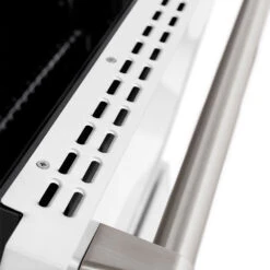 ZLINE 48 In. 6.7 Cu. Ft. Paramount Gas Range With 8 Burner DuoPro™ Cooktop And Dual Ovens With White Matte Doors (PSGR-WM-48)(Zline 48 Paramount Gas Range Duopro Stainless Steel White Matte Psgr Wm 48) -Induction Cooktop Store zline professional stainless steel gas range duopro cooktop PSGR WM 48 door detail