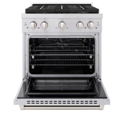 ZLINE 30 In. 4.2 Cu. Ft. Paramount Gas Range With 4 Burner DuoPro™ Cooktop And Convection Gas Oven In Stainless Steel (PSGR30)(Zline 30 Paramount Gas Range Duopro Stainless Steel Psgr30) -Induction Cooktop Store zline professional stainless steel gas range duopro cooktop PSGR30 front open