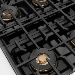 ZLINE Autograph Edition 30 In. 4.2 Cu. Ft. Paramount Gas Range With 4 Burner DuoPro™ Cooktop And Convection Gas Oven In Stainless Steel With Polished Gold Accents (PSGRZ-30-G)(Zline Autograph Edition 30 Paramount Gas Range Duopro Stainless Steel Polished Gold Psgrz 30 G) -Induction Cooktop Store zline professional stainless steel gas range duopro cooktop PSGRZ 30 G burner spread detail