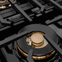 ZLINE Autograph Edition 36 In. 5.2 Cu. Ft. Paramount Gas Range With 6 Burner DuoPro™ Cooktop And Convection Gas Oven With Black Matte Door And Polished Gold Accents (PSGRZ-BLM-36-G)(Zline Autograph Edition 36 Paramount Gas Range Duopro Stainless Steel Black Matte Polished Gold Psgrz Blm 36 G) -Induction Cooktop Store zline professional stainless steel gas range duopro cooktop PSGRZ BLM 36 G burner detail