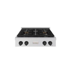 ZLINE Autograph Edition 30 In. Paramount Gas Rangetop With 4 Burner DuoPro™ Cooktop In Stainless Steel And Matte Black Accents (PSRTZ-30-MB)(Zline Autograph Edition 30 Paramount Gas Rangetop Duopro Stainless Steel Matte Black Psrtz 30 Mb)