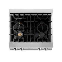 ZLINE 30 In. Legacy Gas Rangetop With 4 Brass Burners And Porcelain Cooktop In Stainless Steel (RT-BR-30)(Zline 30 Legacy Gas Rangetop Stainless Steel Brass Burners Rt Br 30) -Induction Cooktop Store zline professional stainless steel gas rangetop RT BR 30 top down