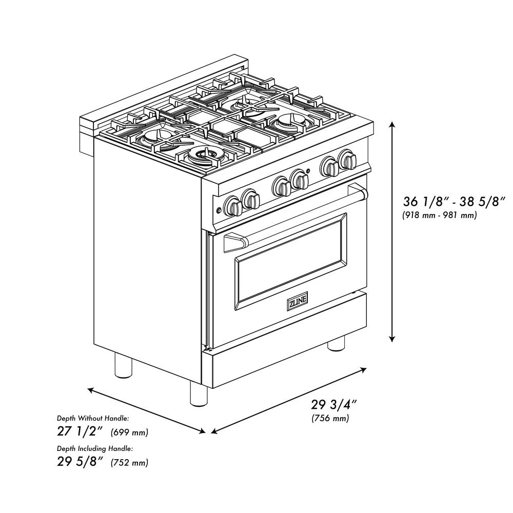 ZLINE 24 In. 2.8 Cu. Ft. Legacy Dual Fuel Range With Gas Cooktop And Electric Convection Oven In Stainless Steel With 4 Brass Burners (RA-BR-24)(Zline 24 Legacy Dual Fuel Range Stainless Steel Brass Burners Ra Br 24) 15 ZLINE 24 In. 2.8 Cu. Ft. Legacy Dual Fuel Range With Gas Cooktop And Electric Convection Oven In Stainless Steel With 4 Brass Burners (RA-BR-24)(Zline 24 Legacy Dual Fuel Range Stainless Steel Brass Burners Ra Br 24) - Image 15
