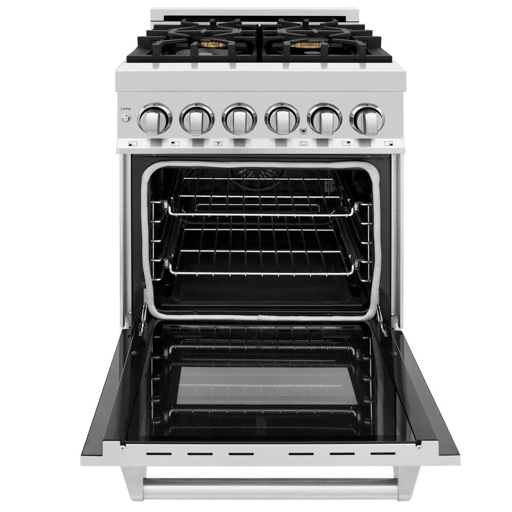 ZLINE 24 In. 2.8 Cu. Ft. Legacy Dual Fuel Range With Gas Cooktop And Electric Convection Oven In Stainless Steel With 4 Brass Burners (RA-BR-24)(Zline 24 Legacy Dual Fuel Range Stainless Steel Brass Burners Ra Br 24) 5 ZLINE 24 In. 2.8 Cu. Ft. Legacy Dual Fuel Range With Gas Cooktop And Electric Convection Oven In Stainless Steel With 4 Brass Burners (RA-BR-24)(Zline 24 Legacy Dual Fuel Range Stainless Steel Brass Burners Ra Br 24) - Image 5