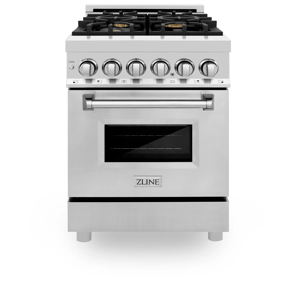 ZLINE 24 In. 2.8 Cu. Ft. Legacy Dual Fuel Range With Gas Cooktop And Electric Convection Oven In Stainless Steel With 4 Brass Burners (RA-BR-24)(Zline 24 Legacy Dual Fuel Range Stainless Steel Brass Burners Ra Br 24) 3 ZLINE 24 In. 2.8 Cu. Ft. Legacy Dual Fuel Range With Gas Cooktop And Electric Convection Oven In Stainless Steel With 4 Brass Burners (RA-BR-24)(Zline 24 Legacy Dual Fuel Range Stainless Steel Brass Burners Ra Br 24) - Image 3