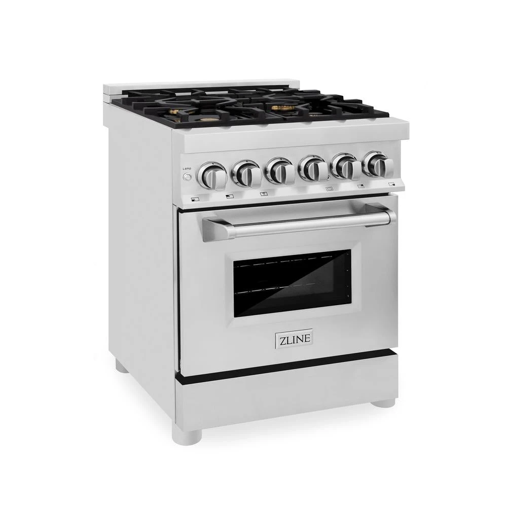 ZLINE 24 In. 2.8 Cu. Ft. Legacy Dual Fuel Range With Gas Cooktop And Electric Convection Oven In Stainless Steel With 4 Brass Burners (RA-BR-24)(Zline 24 Legacy Dual Fuel Range Stainless Steel Brass Burners Ra Br 24) 1 ZLINE 24 In. 2.8 Cu. Ft. Legacy Dual Fuel Range With Gas Cooktop And Electric Convection Oven In Stainless Steel With 4 Brass Burners (RA-BR-24)(Zline 24 Legacy Dual Fuel Range Stainless Steel Brass Burners Ra Br 24)