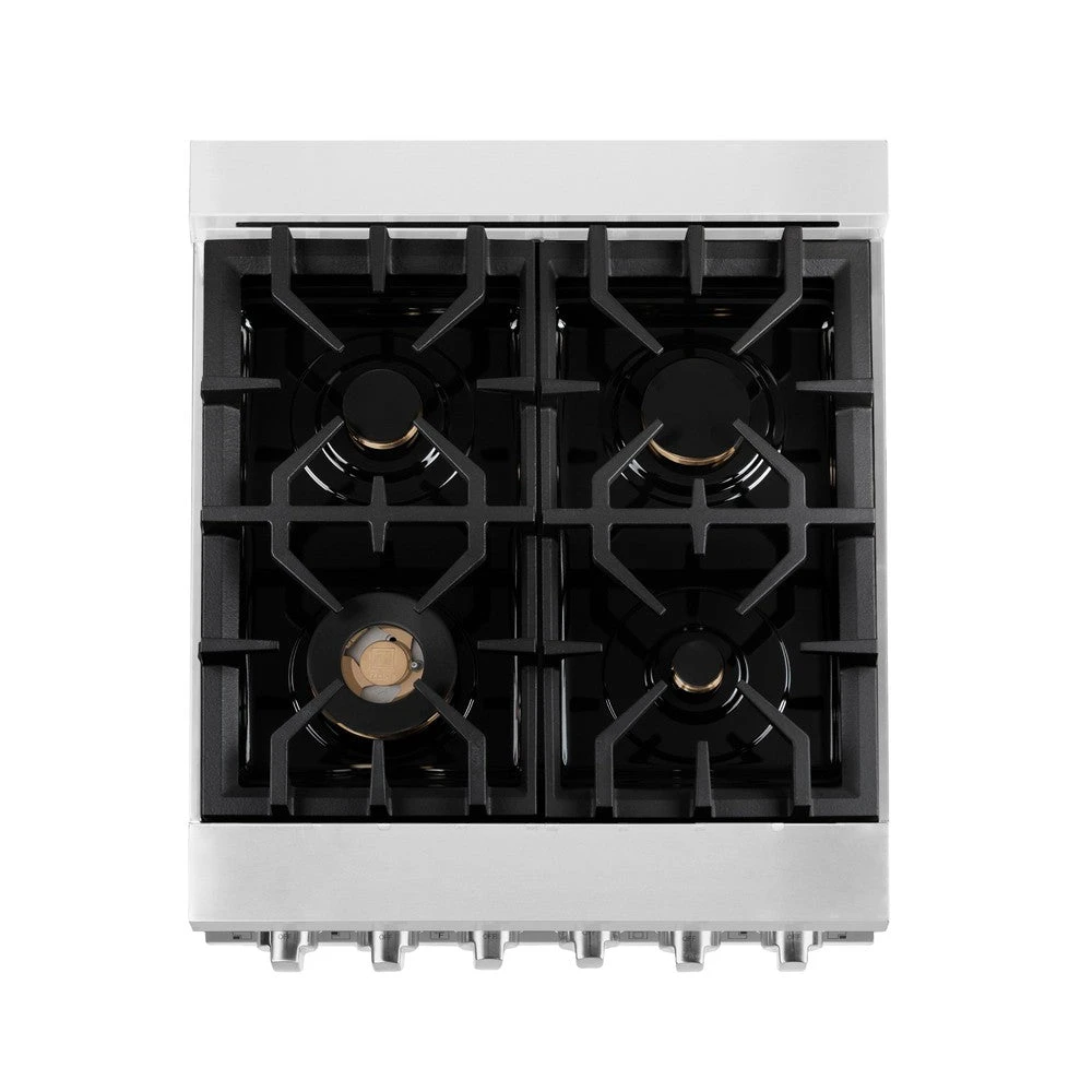 ZLINE 24 In. 2.8 Cu. Ft. Legacy Dual Fuel Range With Gas Cooktop And Electric Convection Oven In Stainless Steel With 4 Brass Burners (RA-BR-24)(Zline 24 Legacy Dual Fuel Range Stainless Steel Brass Burners Ra Br 24) 9 ZLINE 24 In. 2.8 Cu. Ft. Legacy Dual Fuel Range With Gas Cooktop And Electric Convection Oven In Stainless Steel With 4 Brass Burners (RA-BR-24)(Zline 24 Legacy Dual Fuel Range Stainless Steel Brass Burners Ra Br 24) - Image 9