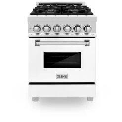 ZLINE 24 In. 2.8 Cu. Ft. Legacy Dual Fuel Range With 4 Burner Gas Cooktop And Electric Convection Oven In Stainless Steel And White Matte Door (RA-WM-24)(Zline 24 Legacy Dual Fuel Range Stainless Steel White Matte Ra Wm 24) 23 ZLINE 24 In. 2.8 Cu. Ft. Legacy Dual Fuel Range With 4 Burner Gas Cooktop And Electric Convection Oven In Stainless Steel And White Matte Door (RA-WM-24)(Zline 24 Legacy Dual Fuel Range Stainless Steel White Matte Ra Wm 24) -Induction Cooktop Store zline professional stainless steel range RA WM 24 front 85167e06 5d65 4189 b00c 4939f0664e76