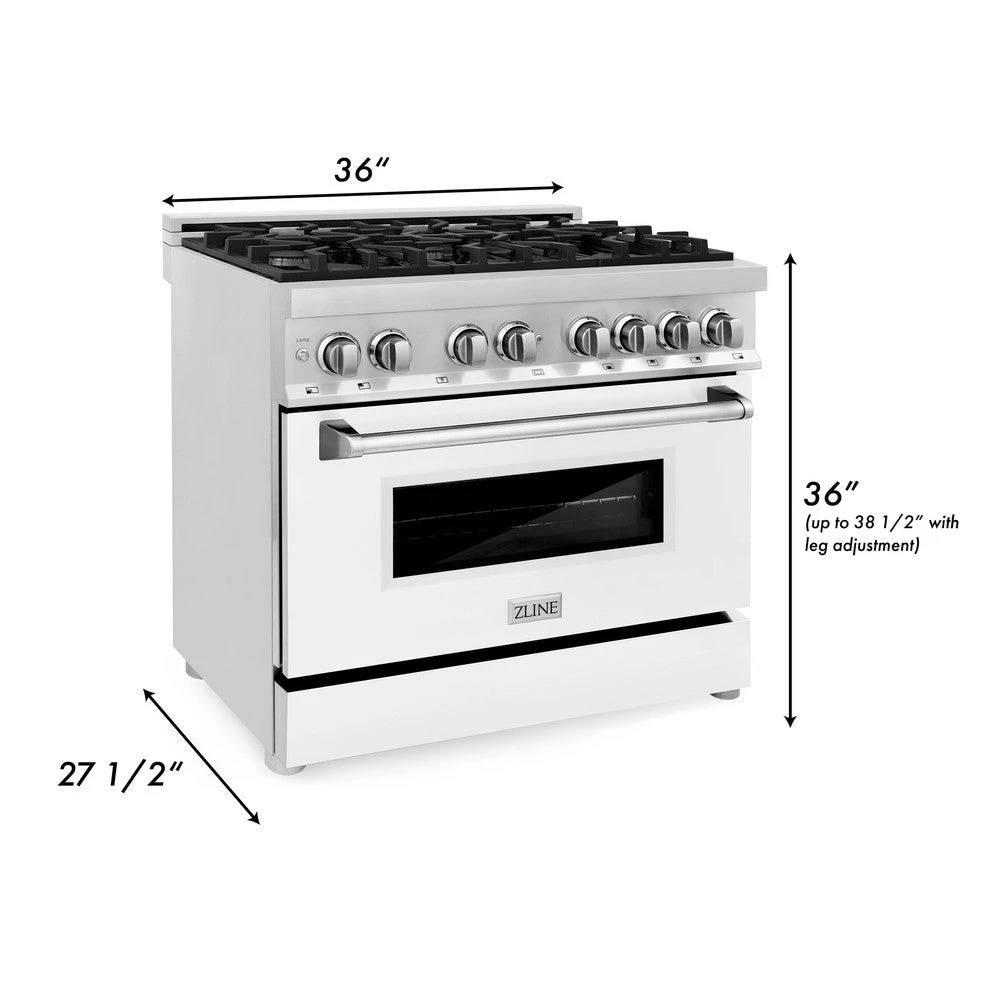 ZLINE 36 In. 4.6 Cu. Ft. Legacy Dual Fuel Range With 6 Burner Gas Cooktop And Electric Convection Oven In Stainless Steel And White Matte Door (RA-WM-36)(Zline 36 Legacy Dual Fuel Range Stainless Steel White Matte Ra Wm 36) 10 ZLINE 36 In. 4.6 Cu. Ft. Legacy Dual Fuel Range With 6 Burner Gas Cooktop And Electric Convection Oven In Stainless Steel And White Matte Door (RA-WM-36)(Zline 36 Legacy Dual Fuel Range Stainless Steel White Matte Ra Wm 36) - Image 10