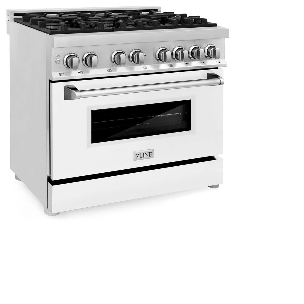 ZLINE 36 In. 4.6 Cu. Ft. Legacy Dual Fuel Range With 6 Burner Gas Cooktop And Electric Convection Oven In Stainless Steel And White Matte Door (RA-WM-36)(Zline 36 Legacy Dual Fuel Range Stainless Steel White Matte Ra Wm 36) 4 ZLINE 36 In. 4.6 Cu. Ft. Legacy Dual Fuel Range With 6 Burner Gas Cooktop And Electric Convection Oven In Stainless Steel And White Matte Door (RA-WM-36)(Zline 36 Legacy Dual Fuel Range Stainless Steel White Matte Ra Wm 36) - Image 4
