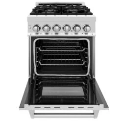 ZLINE 24 In. 2.8 Cu. Ft. Legacy Dual Fuel Range With 4 Burner Gas Cooktop And Electric Convection Oven In Stainless Steel (RA24)(Zline 24 Legacy Dual Fuel Range Stainless Steel Ra24) -Induction Cooktop Store zline professional stainless steel range RA24 front open 2f68d938 107a 4a28 90e6 9d21be4b7e52