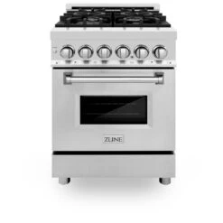ZLINE 24 In. 2.8 Cu. Ft. Legacy Dual Fuel Range With 4 Burner Gas Cooktop And Electric Convection Oven In Stainless Steel (RA24)(Zline 24 Legacy Dual Fuel Range Stainless Steel Ra24) -Induction Cooktop Store zline professional stainless steel range RA24 front 1e405539 2673 420d 85f7 25673845b478