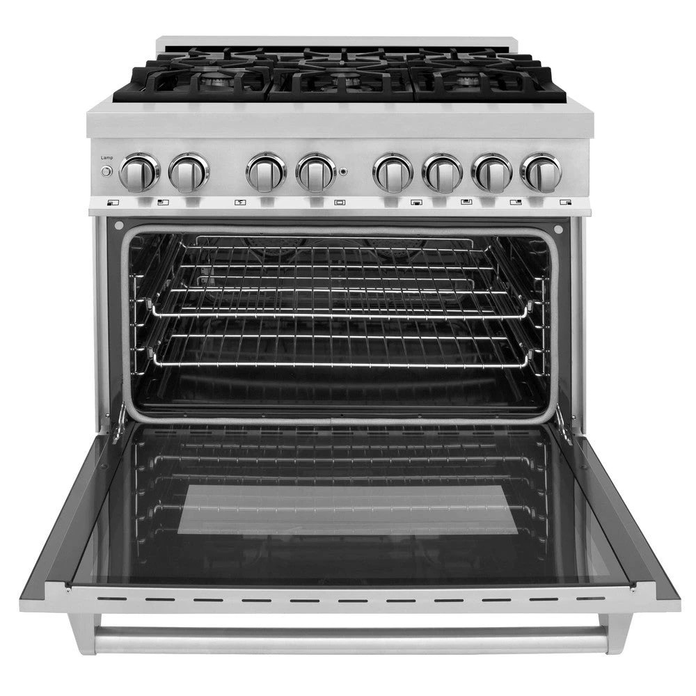 ZLINE 36 In. 4.6 Cu. Ft. Legacy Dual Fuel Range With 6 Burner Gas Cooktop And Electric Convection Oven In Stainless Steel (RA36)(Zline 36 Legacy Dual Fuel Range Stainless Steel Ra36) 7 ZLINE 36 In. 4.6 Cu. Ft. Legacy Dual Fuel Range With 6 Burner Gas Cooktop And Electric Convection Oven In Stainless Steel (RA36)(Zline 36 Legacy Dual Fuel Range Stainless Steel Ra36) - Image 7