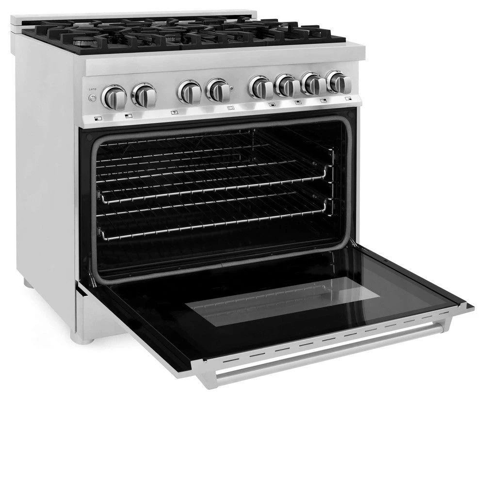 ZLINE 36 In. 4.6 Cu. Ft. Legacy Dual Fuel Range With 6 Burner Gas Cooktop And Electric Convection Oven In Stainless Steel (RA36)(Zline 36 Legacy Dual Fuel Range Stainless Steel Ra36) 4 ZLINE 36 In. 4.6 Cu. Ft. Legacy Dual Fuel Range With 6 Burner Gas Cooktop And Electric Convection Oven In Stainless Steel (RA36)(Zline 36 Legacy Dual Fuel Range Stainless Steel Ra36) - Image 4